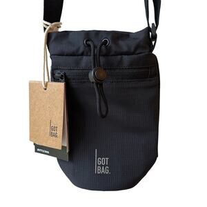 GOT BAG Black Bottle Bag Crossbody Eco Recycled Ocean Plastic NWT